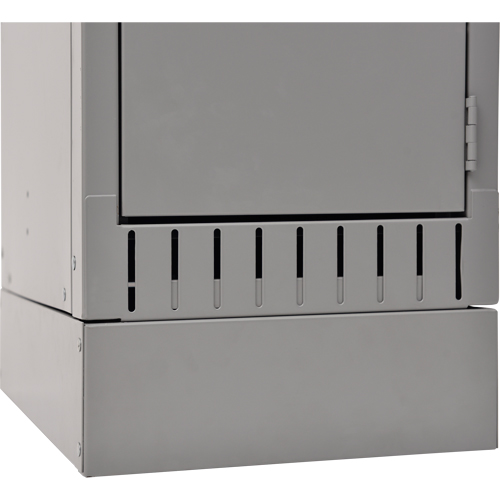 Raised Base, 1 Banks, 4" H x 12" W x 18" D, Grey, Steel Waymarc Industries Inc