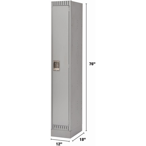 Lockers, 12" x 18" x 76", Steel, Grey, Knocked Down Waymarc Industries Inc