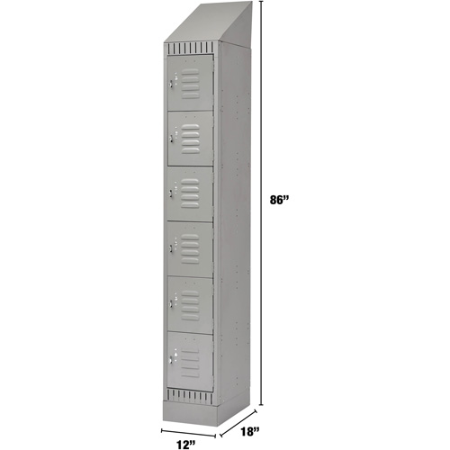 Casiers, 6 niveaux, 12" x 18" x 86", Acier, Gris, D&eacute;mont&eacute; Waymarc Industries Inc