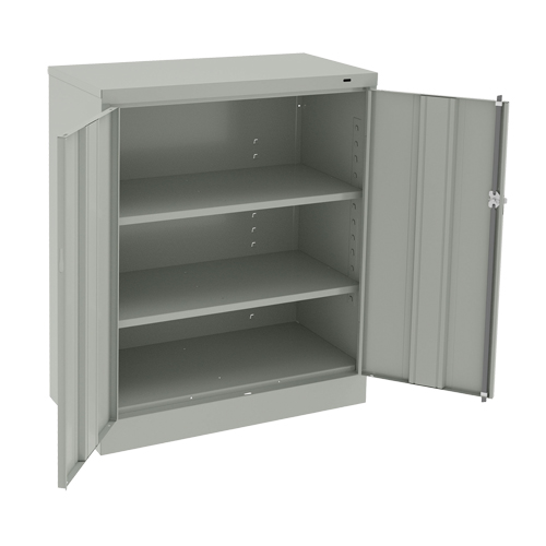 Armoire &agrave; hauteur de comptoir, Acier, 2 Tablettes, 42" h x 36" la x 18" P, Gris p&acirc;le Waymarc Industries Inc