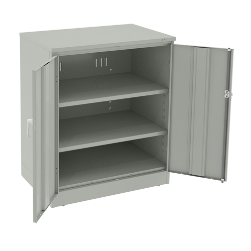 Armoire &agrave; hauteur de comptoir de luxe, Acier, 2 Tablettes, 42" h x 36" la x 24" P, Gris p&acirc;le Waymarc Industries Inc