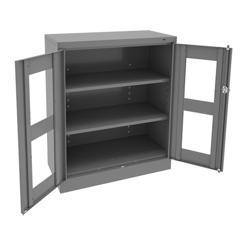 Armoire &agrave; hauteur de comptoir C-Thru, Acier, 2 Tablettes, 42" h x 36" la x 18" p Waymarc Industries Inc