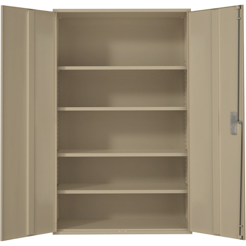 Armoire de rangement Hi-Boy tr&egrave;s large, Acier, 4 Tablettes, 72" h x 48" la x 24" P, Beige Waymarc Industries Inc