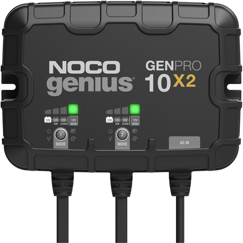 Chargeur de batterie embarqu&eacute; &agrave; 2 sorties de 20 amp&egrave;res GenPro10X2 Genius Waymarc Industries Inc