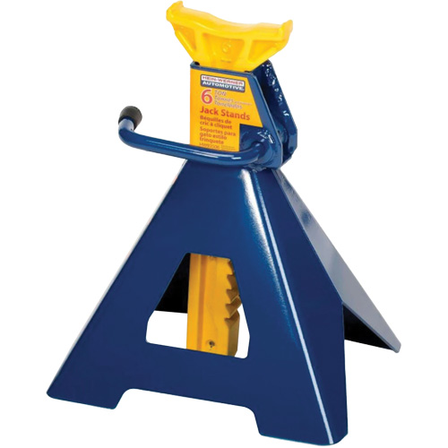 Jack Stand, Locking Handle/Ratchet, 6 tons Capacity, 25-1/4" H Waymarc Industries Inc