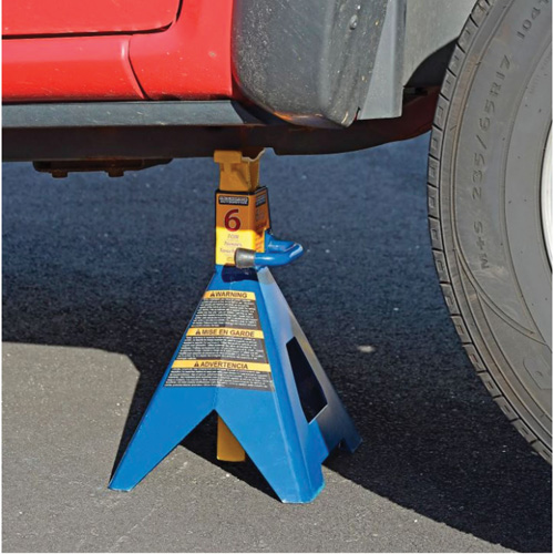 Jack Stand, Locking Handle/Ratchet, 6 tons Capacity, 25-1/4" H Waymarc Industries Inc