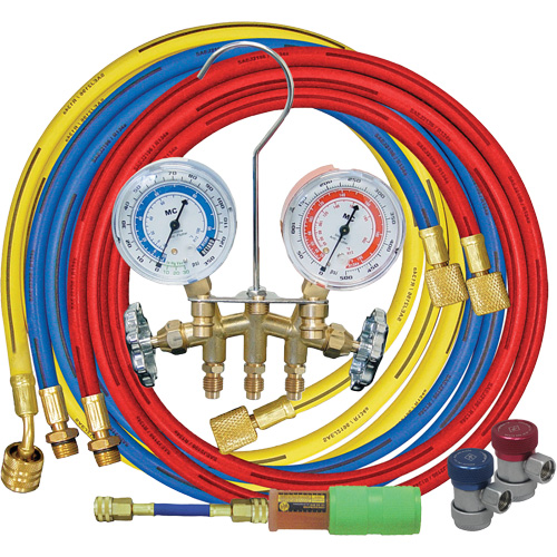 Manifold Gauge Set with Manual Couplers & Mini Dye Injector Waymarc Industries Inc