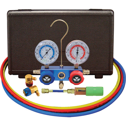 Automotive R134A 2-Way Manifold Gauge Set with Mini Dye Injector Waymarc Industries Inc