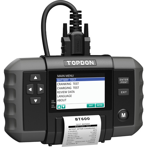 Testeur de batterie 12?V et de syst&egrave;mes 12?V/24?V BT600 avec imprimante int&eacute;gr&eacute;e Waymarc Industries Inc