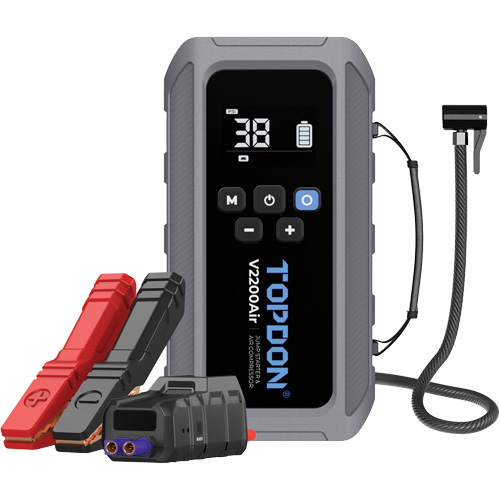 V2200Air 2-in-1 2200 Peak Amp Jump Starter & Tire Inflator Waymarc Industries Inc