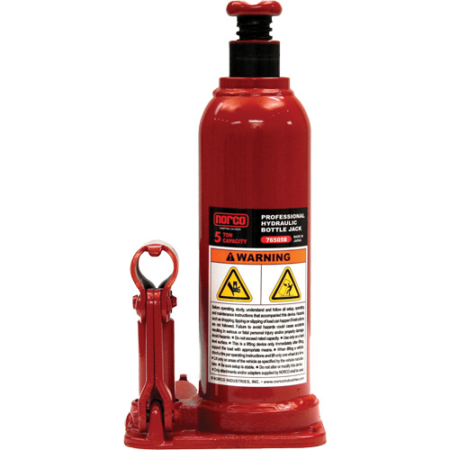 Cric &agrave; bouteille hydraulique professionnel, 5 tonne(s), 18-7/8" Hauteur &eacute;lev&eacute;e Waymarc Industries Inc