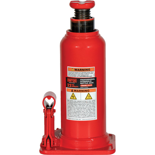 Professional Hydraulic Bottle Jack, 22 Ton(s), 20-49/250" Raised Height Waymarc Industries Inc