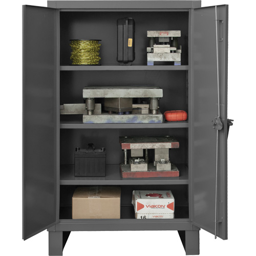 Armoire tr&egrave;s robuste, Acier, 3 Tablettes, 66" h x 60" la x 24" P, Gris Waymarc Industries Inc