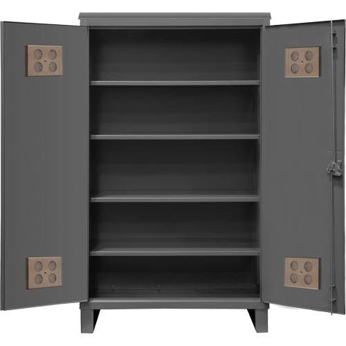 Armoire ext&eacute;rieure robuste, Acier, 4 Tablettes, 78" h x 48" la x 24" P, Gris Waymarc Industries Inc