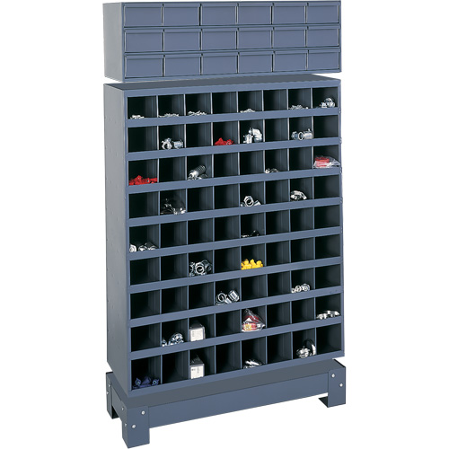 Modular Small Parts Storage Unit, Steel, 18 Drawers, 33-3/4" x 12-1/4" x 58-5/8", Grey Waymarc Industries Inc