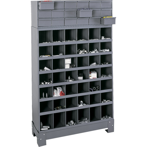 Unit&eacute; de stockage modulaire pour petites pi&egrave;ces, Acier, 18 tiroirs, 33-3/4" x 12-1/4" x 58-5/8", Gris Waymarc Industries Inc