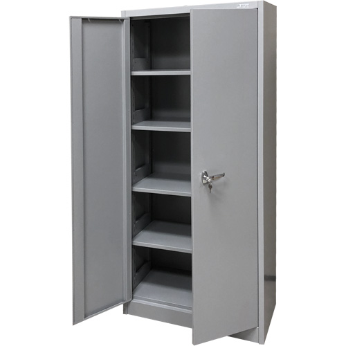 Storage Cabinet, Steel, 4 Shelves, 66" H x 30" W x 15" D, Grey Waymarc Industries Inc