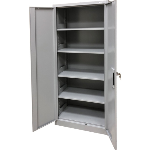 Storage Cabinet, Steel, 4 Shelves, 66" H x 30" W x 15" D, Grey Waymarc Industries Inc