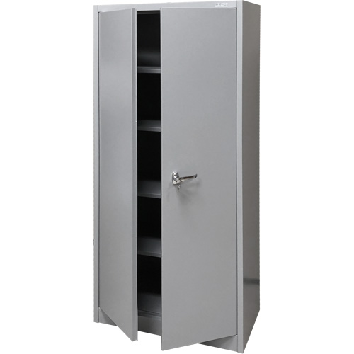 Storage Cabinet, Steel, 4 Shelves, 66" H x 30" W x 15" D, Grey Waymarc Industries Inc