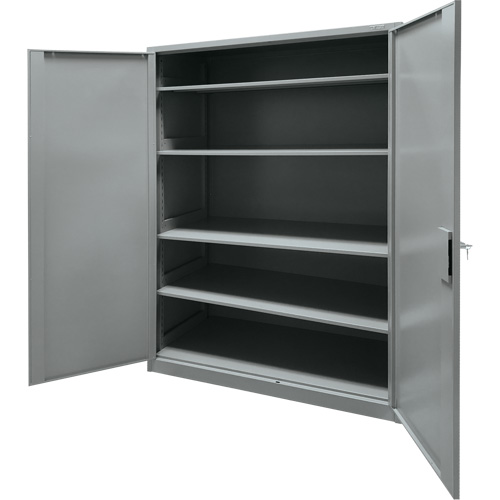 Armoire de rangement, Acier, 4 Tablettes, 78" h x 48" la x 24" P, Gris Waymarc Industries Inc