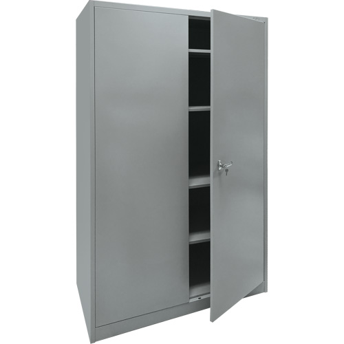 Armoire de rangement, Acier, 4 Tablettes, 78" h x 48" la x 24" P, Gris Waymarc Industries Inc