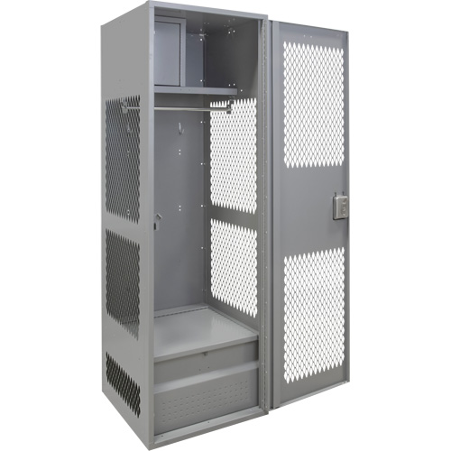 Gear Locker with Door, Steel, 24" W x 24" D x 72" H, Grey Waymarc Industries Inc