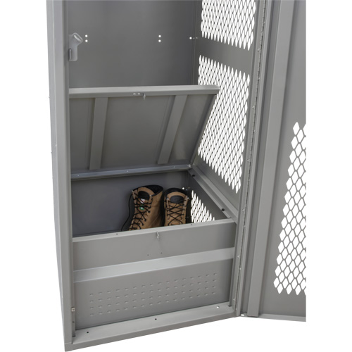 Gear Locker with Door, Steel, 24" W x 24" D x 72" H, Grey Waymarc Industries Inc