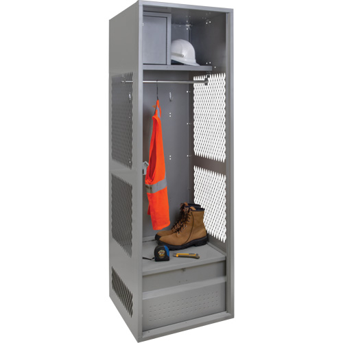 Gear Locker, Steel, 24" W x 24" D x 72" H, Grey Waymarc Industries Inc