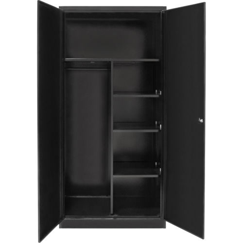 Combination Storage Cabinet, 36" W x 18" D x 72" H, Black Waymarc Industries Inc