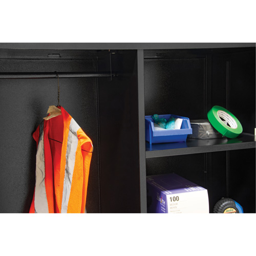 Combination Storage Cabinet, 36" W x 18" D x 72" H, Black Waymarc Industries Inc