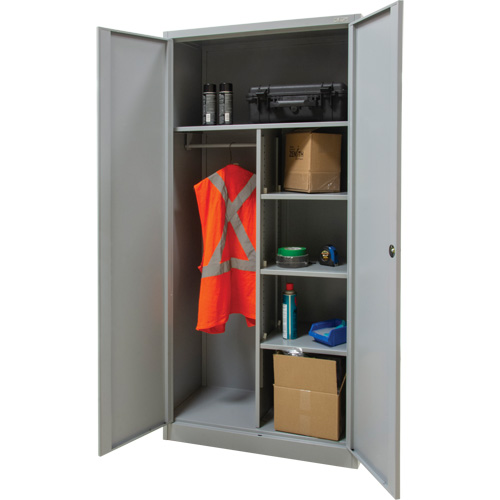 Combination Storage Cabinet, 36" W x 18" D x 72" H, Grey Waymarc Industries Inc