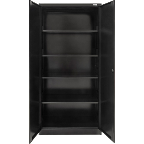 Hi-Boy Storage Cabinet, Steel, 4 Shelves, 72" H x 36" W x 18" D, Black Waymarc Industries Inc