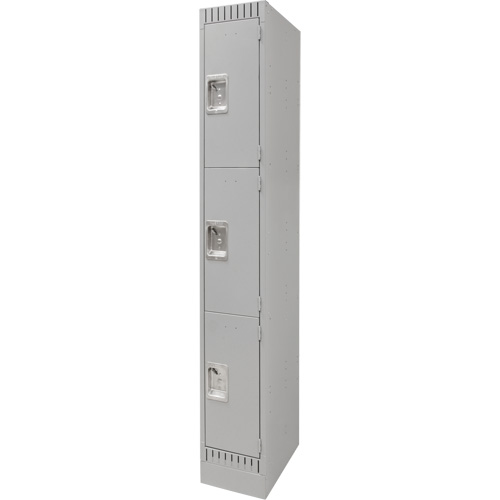 Casiers, 3 niveaux, 12" x 18" x 76", Acier, Gris, D&eacute;mont&eacute; Waymarc Industries Inc