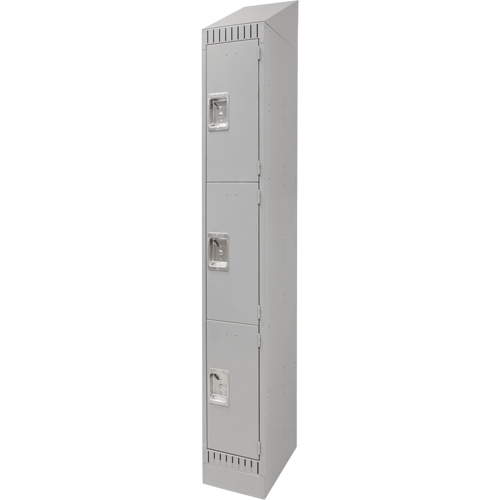 Casiers, 3 niveaux, 12" x 18" x 86", Acier, Gris, D&eacute;mont&eacute; Waymarc Industries Inc