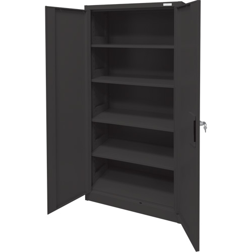 Storage Cabinet, Steel, 4 Shelves, 78" H x 36" W x 24" D, Black Waymarc Industries Inc