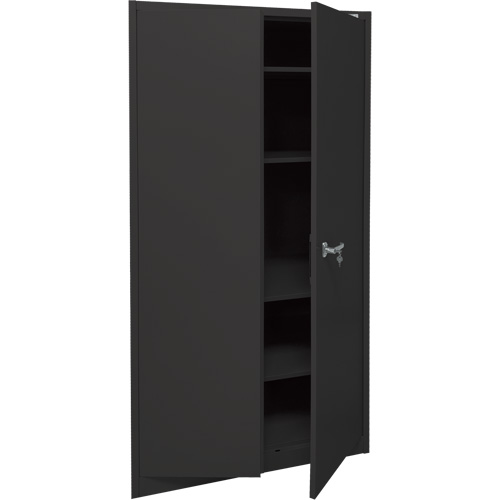 Storage Cabinet, Steel, 4 Shelves, 78" H x 36" W x 24" D, Black Waymarc Industries Inc