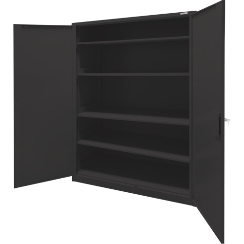Armoire d'entreposage, Acier, 4 Tablettes, 78" h x 48" la x 24" P, Noir Waymarc Industries Inc