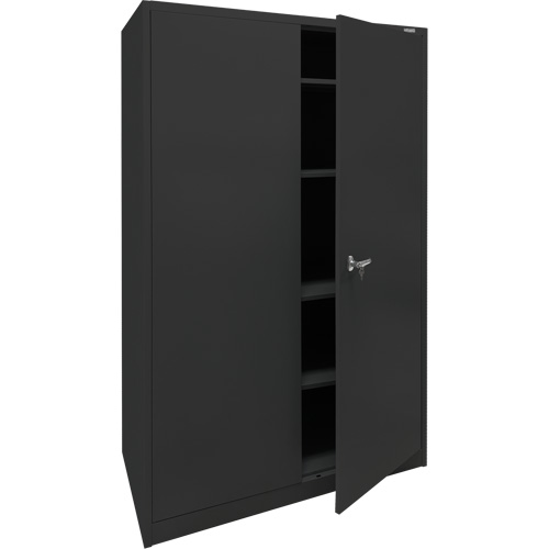 Armoire d'entreposage, Acier, 4 Tablettes, 78" h x 48" la x 24" P, Noir Waymarc Industries Inc