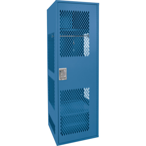 Casier pour &eacute;quipement avec porte, Acier, 24" la x 18" p x 72" h, Bleu fonc&eacute; Waymarc Industries Inc