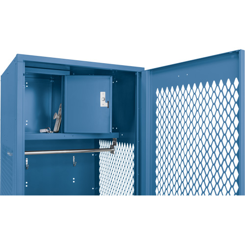 Casier pour &eacute;quipement avec porte, Acier, 24" la x 18" p x 72" h, Bleu fonc&eacute; Waymarc Industries Inc