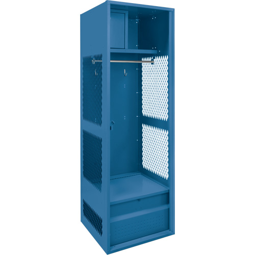 Gear Locker, Steel, 24" W x 18" D x 72" H, Dark Blue Waymarc Industries Inc