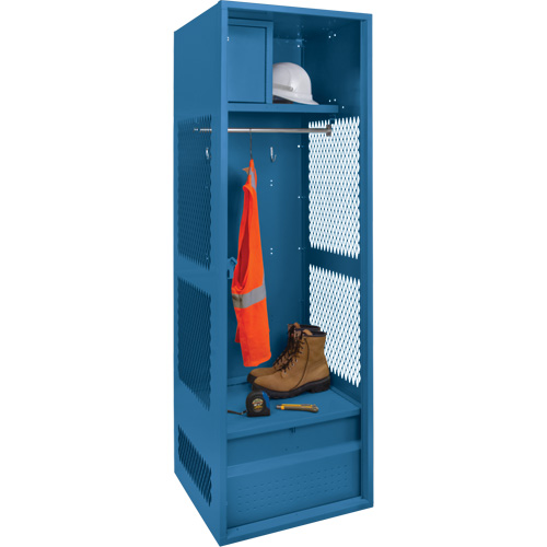 Gear Locker, Steel, 24" W x 18" D x 72" H, Dark Blue Waymarc Industries Inc