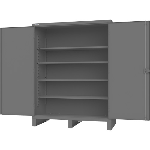 Armoire avec portes encastr&eacute;es, Acier, 4 Tablettes, 78" h x 60" la x 30" P, Gris Waymarc Industries Inc