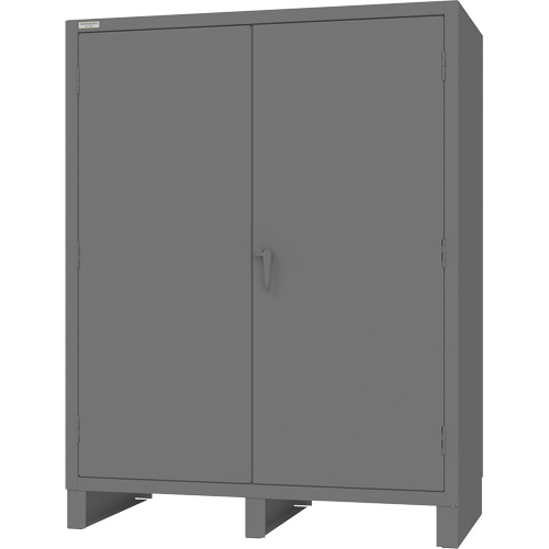 Armoire avec portes encastr&eacute;es, Acier, 4 Tablettes, 78" h x 60" la x 30" P, Gris Waymarc Industries Inc