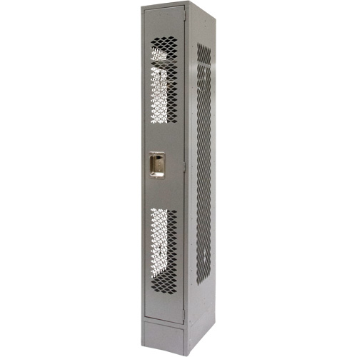 Vented Lockers, 12" x 18" x 78", Steel, Grey, Knocked Down, Perforated Waymarc Industries Inc