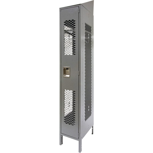 Casiers ventil&eacute;s, 12" x 18" x 88", Acier, Gris, D&eacute;mont&eacute;, Perfor&eacute; Waymarc Industries Inc