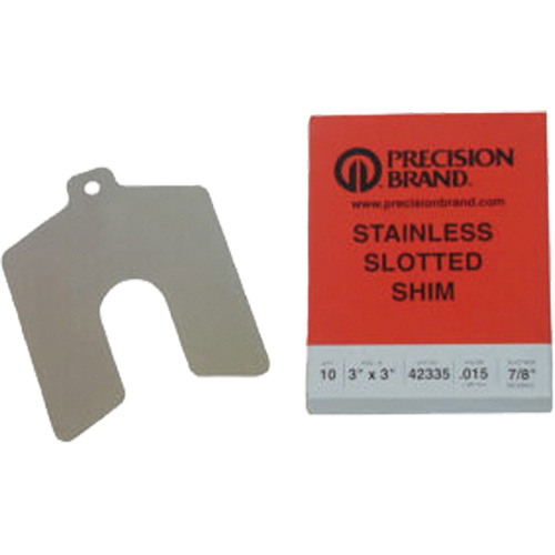 Slotted Shim Assortments, 5" L x 0.001"- 0.125" Thickness, 5" W, Stainless Steel Waymarc Industries Inc