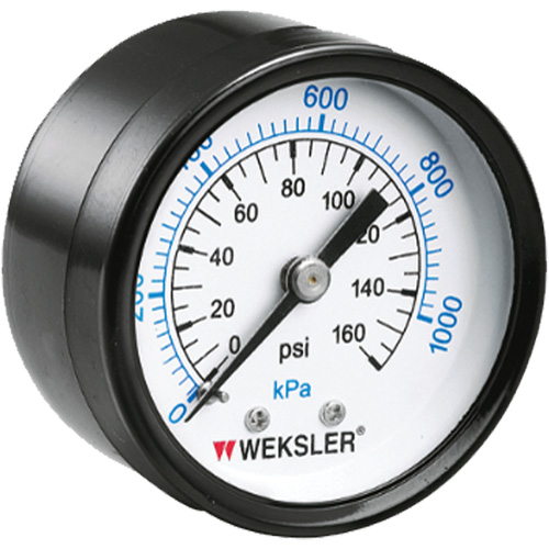 Dry Pressure Gauge, 1-1/2" , 0 - 160 psi, Back Mount, Analogue Waymarc Industries Inc