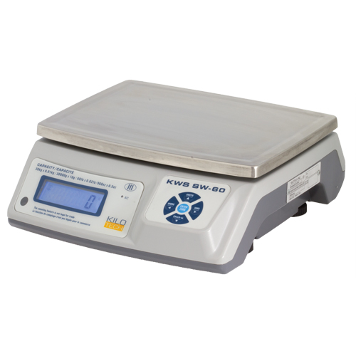 Electronic Digital Weighing Scales, 60 lbs. / 30 kg Cap., 0.01 kg/10 g/0.02 lbs./0.5 oz. Graduations Waymarc Industries Inc