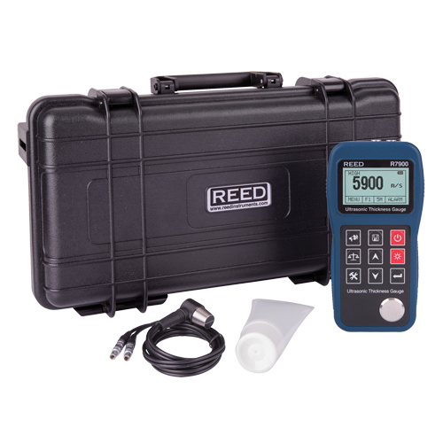 Ultrasonic Thickness Gauge, Digital Display, Ultrasound, 0.03" - 15.7" (0.65 mm - 400 mm) Range Waymarc Industries Inc